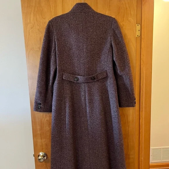 Lorendale Wool Lined Long Maxi Coat Vintage Heavy Purple Gray White Blend NICE - Picture 8 of 16